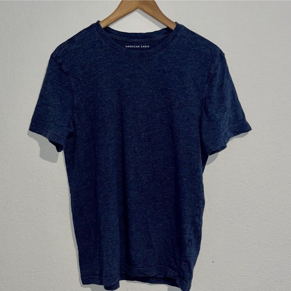American Eagle small manufactured distress blue Short Sleeve T-shirt Men soft